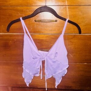 👑 Sexy Size Small Lavender Tie-Front Camisole